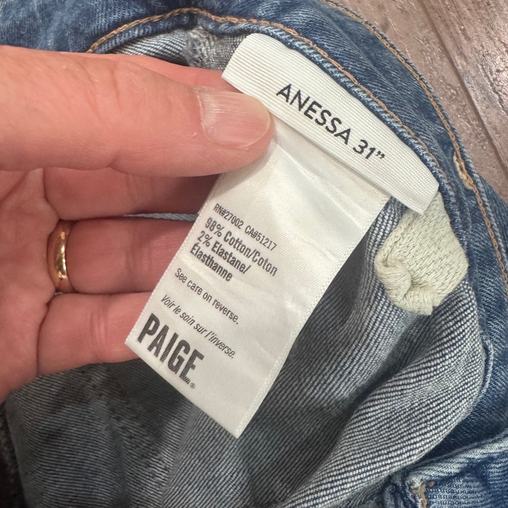 PAIGE Anessa 31 High Rise Wide Leg Utility Pocket Jeans Size 26 Blue Full Length - Picture 4 of 12